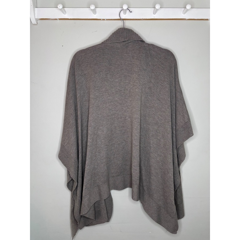 LOFT Open Front Poncho Cardigan‎ Brown Knit Womens Medium Cozy Layer - Picture 3 of 5